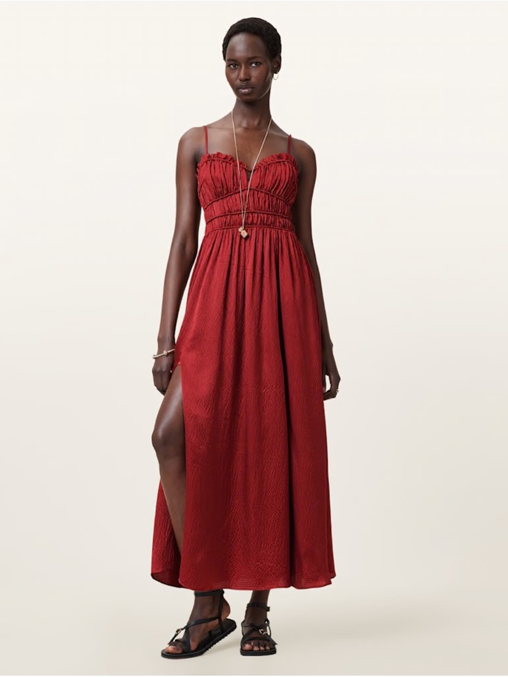 All Saints Faelyn Silk Maxi Dress